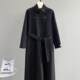 Cashmere coat mid-length knee-length lace-up woolen coat