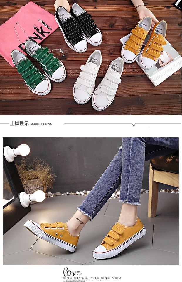Mùa xuân và hè hè mới 2017 chụp giày vải Velcro màu đen nữ phiên bản Hàn Quốc của sinh viên hoang dã Harajuku ulzzang giày thể thao nữ đẹp