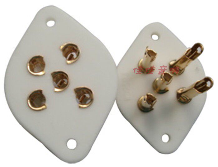 Ceramic gold-plated flat five-foot vacuum tube seat TUS-B5-G 5-foot tube seat suitable for PX25 PX4 PX5 1701