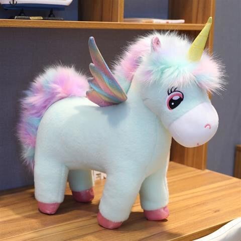 Rainbow Horse unicorn stuffed unicorn unicorn plush toy flying horse doll bed to sleep with pillow toy girl