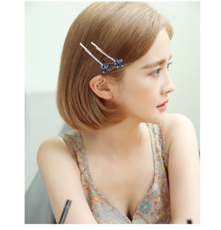 Hàn Quốc phụ kiện tóc Liu bên bờ biển clip ngọt ngào rhinestone từ hoa pha lê cặp clip mũ nón kẹp tóc kẹp tóc đầu clip - Phụ kiện tóc kẹp càng cua dài