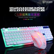 Force Beauty GTX300 Cable USB Luminous Keyboard Mouse Suit Suspension Key Shining Key Rat Manufacturer Wholesale