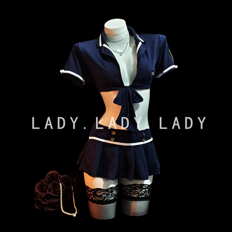 Lady Police Officer Small-Breasted Sexy Jk Uniform Set Instructor Role-Playing Lingerie Battle Robe Temptation Qqny Fun and Sexy