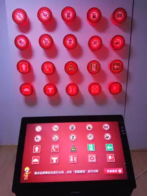 Fire safety sign Electronic control touch screen Cognitive learning system Computer touch screen fire knowledge answer flashing light