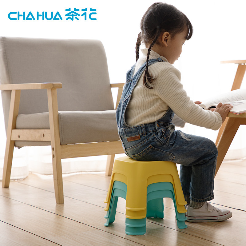 Camellia small stool plastic children's bench household thickening shoe stool bathroom non-slip stool bath foot low stool
