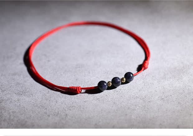 Vòng chân nữ màu đen đỏ dây phiên bản Hàn Quốc của dây đan tay đơn giản sinh viên xã hội Sen retro retro chân hoang dã chuỗi lắc chân thủ công