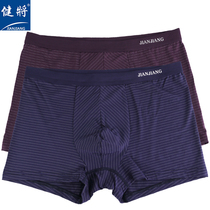 Jianrong mens underwear mens boxer 2-pack Modal comfortable soft breathable striped middle waist boxers