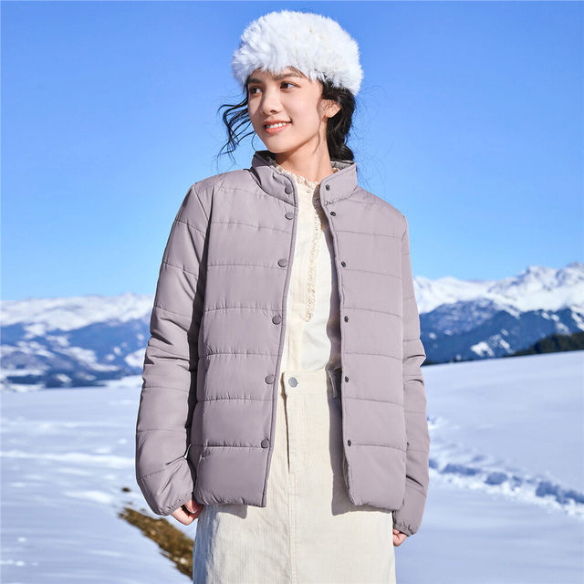 Giordano coat women's new quilted warm coat women's solid color stand-up collar button open chest cotton coat 05372712