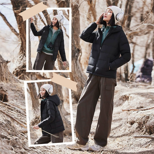 Зимний пуховик, куртка с капюшоном, контроль температуры, набивка пером