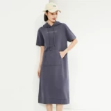 佐丹奴 Юбка для женщин, новинка лета, из чистого хлопка с буквенным принтом, открытое платье-толстовка с капюшоном для женщин 05464475