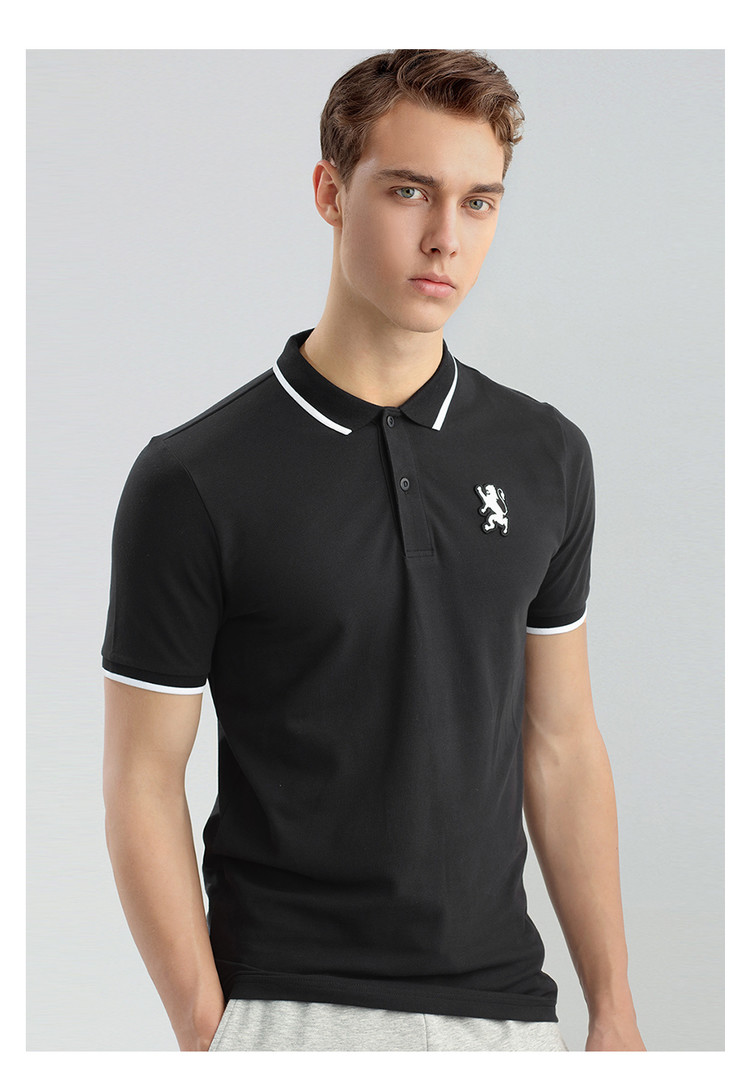 Giordano polo áo sơ mi nam sư tử vua thêu polo nam ngắn tay áo ngọc trai bông ve áo paul áo sơ mi 01017250