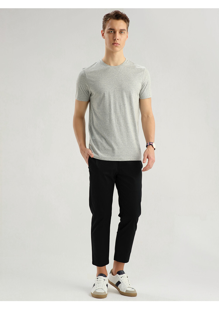 Giordano 3 Piece T-Shirt Nam Ngắn Tay Áo T-Shirt Cotton Vòng Cổ T-Shirt Nam Cotton Màu Rắn 01245504