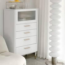 Light luxury modern solid wood drawer bedroom simple locker creative design storage cabinet flip type white chest of drawers