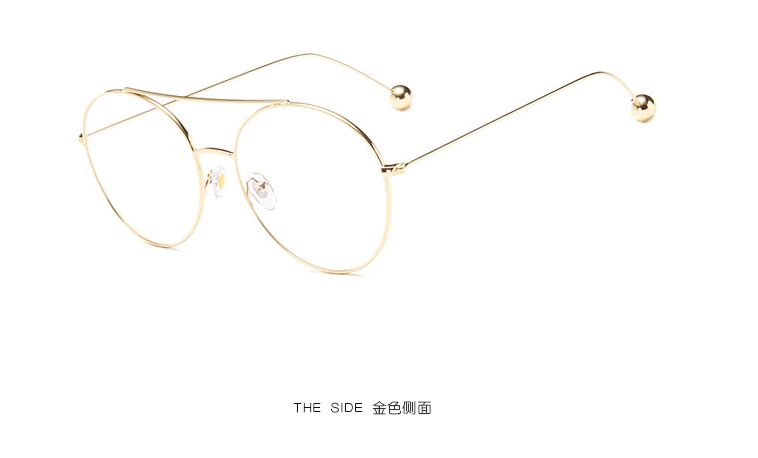 Khung tròn nữ retro có thể được trang bị ống kính cận thị dây vàng khung mắt thủy triều phiên bản Hàn Quốc cá tính mặt to bằng thép bóng mặt sửa chữa kính mát nam