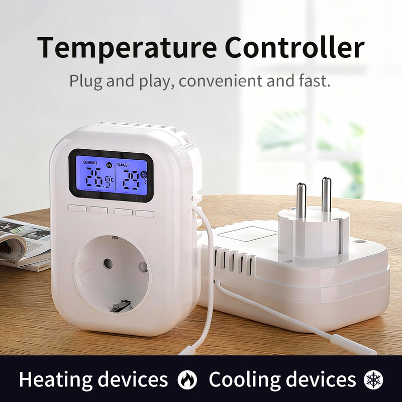 Aoke Mts 900 - Temperature Control Socket, Plug and Play, No Installation Required, Can Set Heating and Cooling Modes