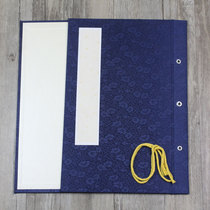 Genealogy Hard Shell Cover Blue Plum Blossom Brocade Cover Back Cover Delicately Ancient Books Send the label