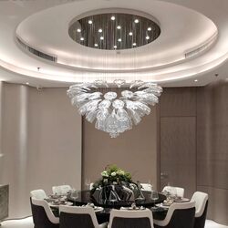 Light Luxury Living Room Personalized Chandelier Designer Simple Creative Crystal Ring Dining Room Bedroom Villa Duplex Chandelier