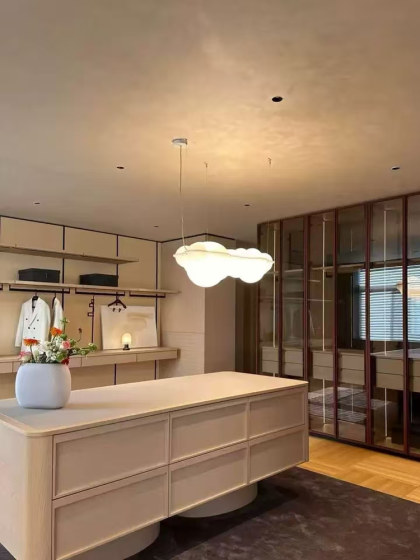 Nordic Minimalist Cloud Dining Room Living Room Chandelier Acrylic Creative Trendy Design Lamp Children's Room Master Bedroom Lamp