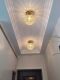 Nordic Golden Light Luxury Hallway Lamp, Modern Minimalist Internet-Famous Personalized Creative Corridor Balcony Entrance Crystal Lamp