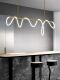 Minimalist living room bar long dining table DIY silicone chandelier creative musical note art winding 360-degree line lighting
