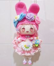 DiY pure handmade wool knitted creative dolls 10 5 dolls Melody mouth gold bag coin purse cross-body gift