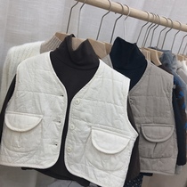 Boys and girls retro autumn and winter cotton warm shoulder Children Art loose cute cotton vest 853