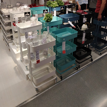 Ikea Lasker Cart Movable Kitchen Storage Rack Cart Dining Cart Side Table Organizer Shelf Multifunctional Storage