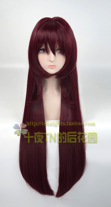 Ten Nights Tn Burgundy Dark Red Fate Master Scathach Benzi Cos Wig Already Fixed