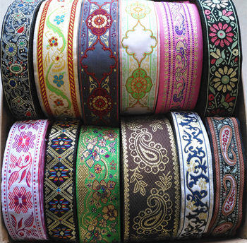 Colorful embroidered ethnic wide lace home fabrics