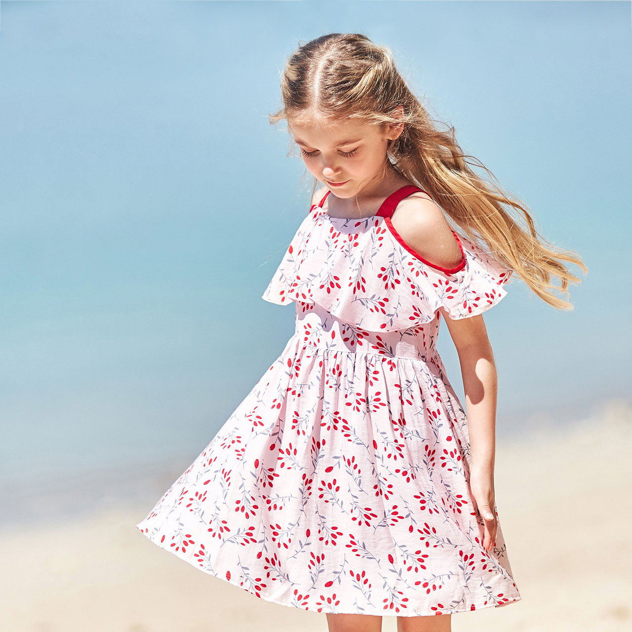 Desa cô gái váy mùa hè 2020 Summer Kids Fashion Off-the-Shoulder Summer Thin chúa ăn mặc mùa hè