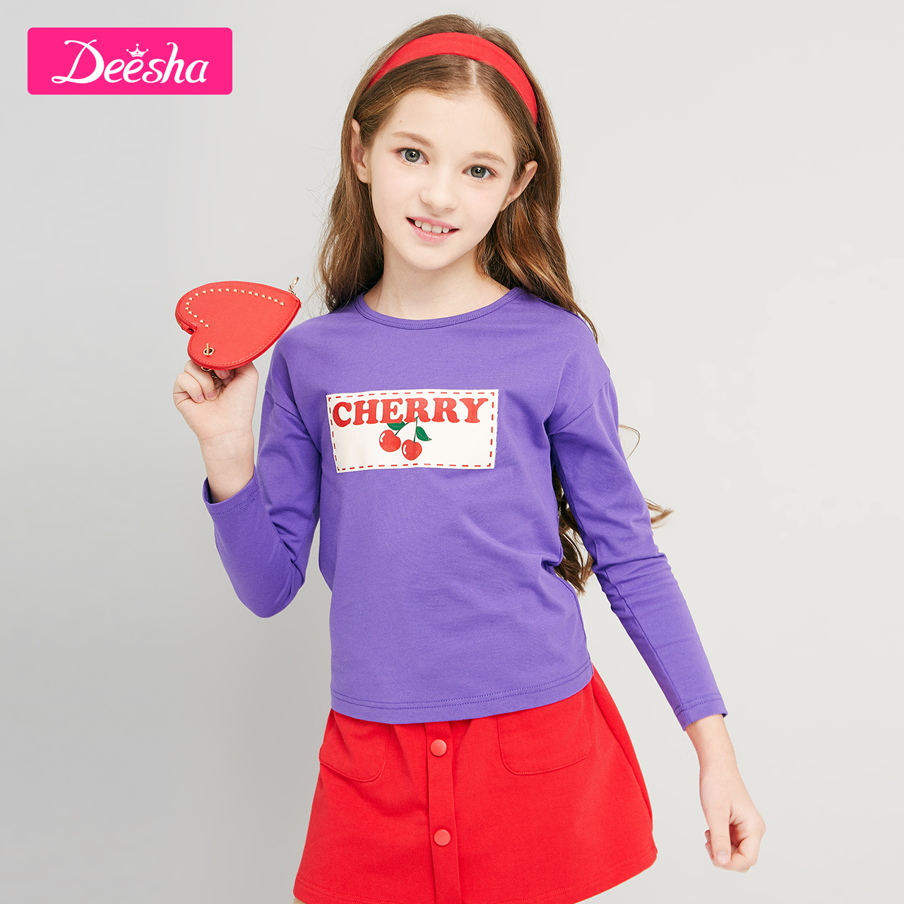 Desa Trẻ em ăn mặc Girl Top 2020 mùa xuân mới vừa trẻ em Little Girl Dễ thương dài tay áo T-shirt.