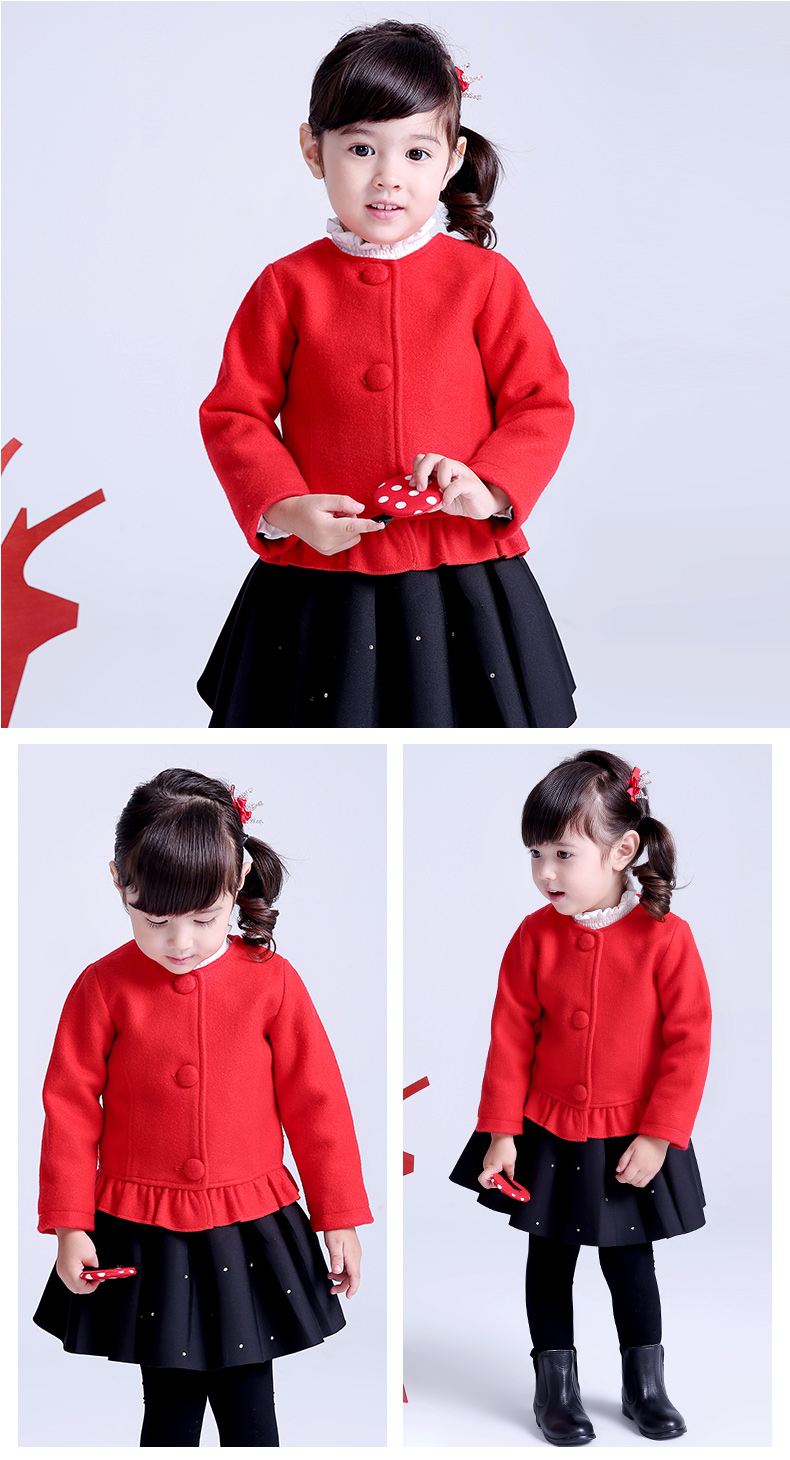 Manteau pour fille DEESHA en de laine - Ref 2162000 Image 17