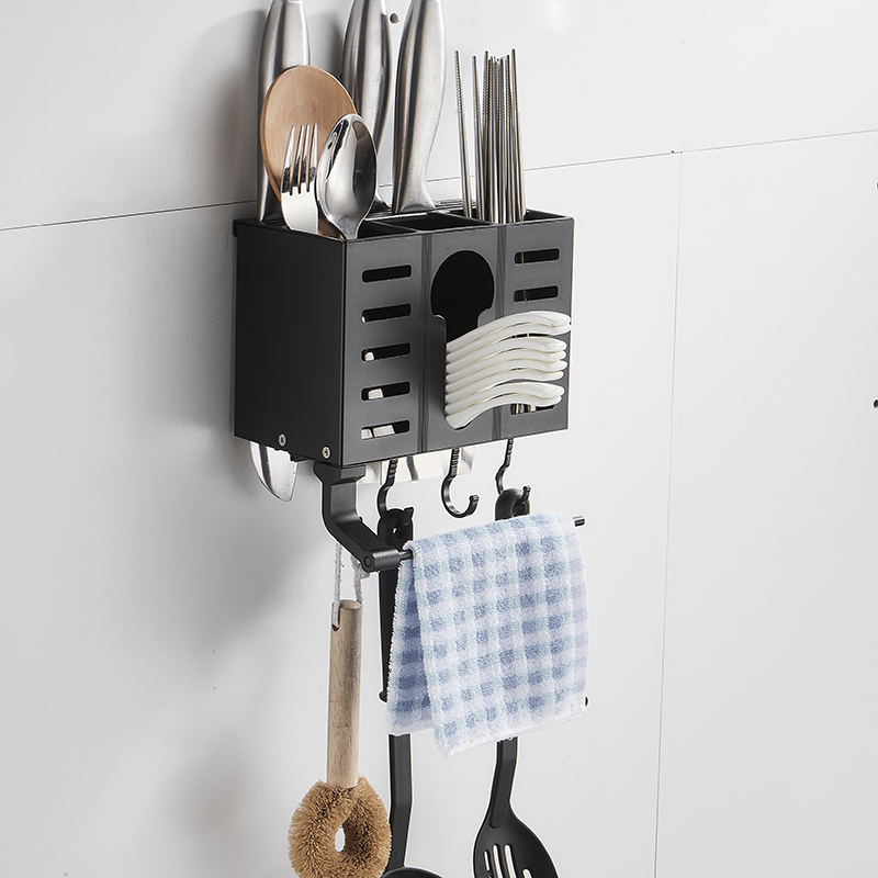 Kitchen shell-free wall-mounted and wall-mounted home tool holder Chopstick Cage Cutter Integrated Multifunction-Taobao