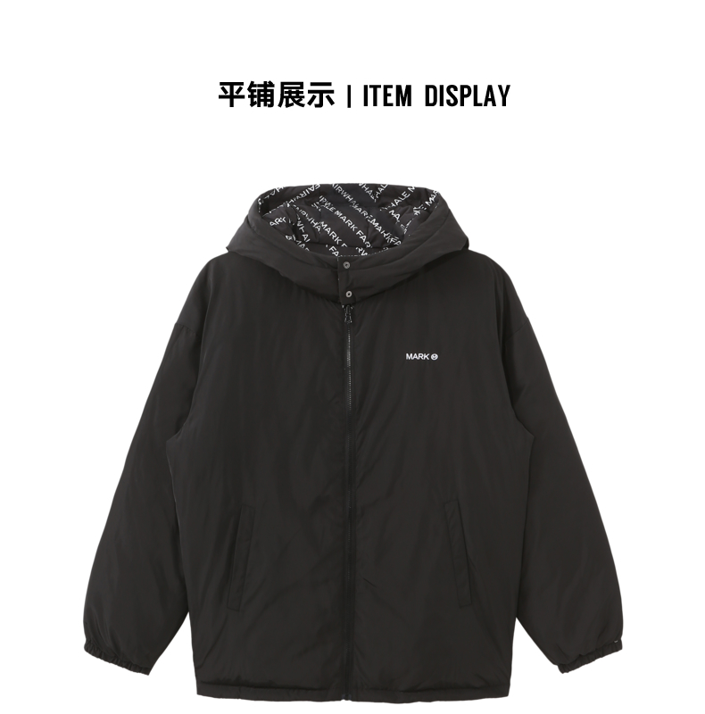 马克华菲 男士双面穿 满印街头面包羽绒服 图8