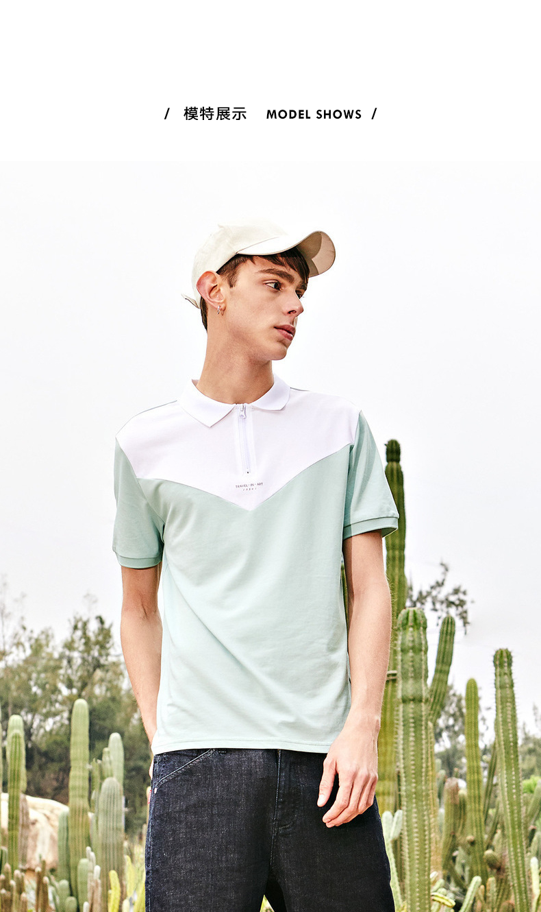 Mark Huafei áo thun ngắn tay POLO nam 2018 hè mới thể thao nhỏ sơ mi zip ngắn tay ngắn áo polo nam