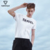Mark Huafei T-Shirt nam 2018 mùa hè mới nửa tay áo in vòng cổ quần áo nam vài ngắn tay áo Hàn Quốc phiên bản của thủy triều Áo khoác đôi