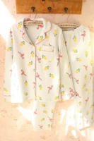 Đề nghị say rượu! Mùa thu và mùa đông cotton không khí nữ đồ ngủ flamingo ấm áp ba lớp áo len dài tay hình ảnh đồ bộ kiểu