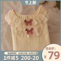 Milk fufu Japanese-style sweet retro ins Wind cotton pajamas spring and autumn women can wear long-sleeved nightskirts
