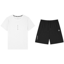 Peak knitted short-sleeved suit mens quick-drying summer new official casual top shorts running fitness sportswear
