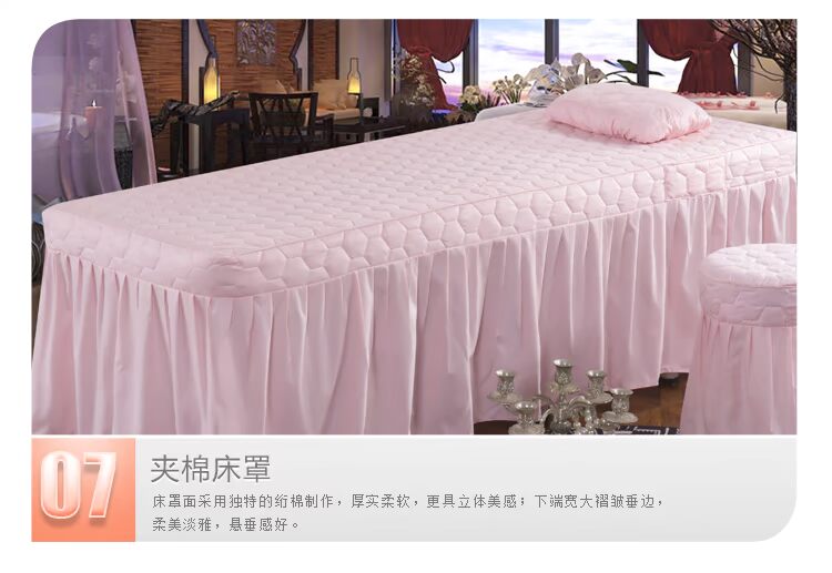 Hàn Quốc thêu giường ngủ đẹp bốn bộ màu sắc đơn giản thẩm mỹ viện thẩm mỹ đặc biệt vật lý trị liệu massage khử trùng giường bìa mẫu ga phủ giường spa