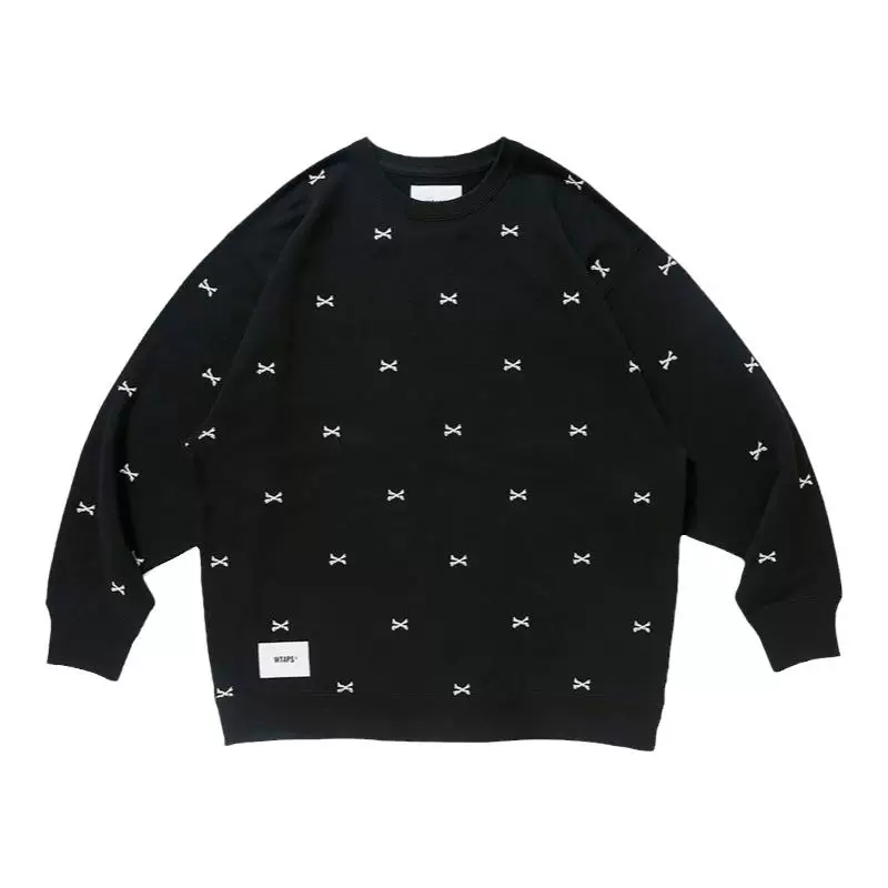 Свитер с вышивкой кости, круглый воротник, свитер WTAPS ACNE SWEATER CTPL, мужской, 22AW