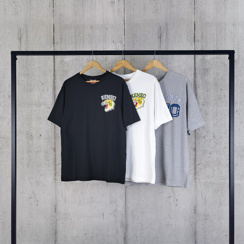 Four Seasons Produces Olp National Warehouse Kenzo Tiger Logo T-Shirt Classic Printed Short-Sleeved T-Shirt 24Ss