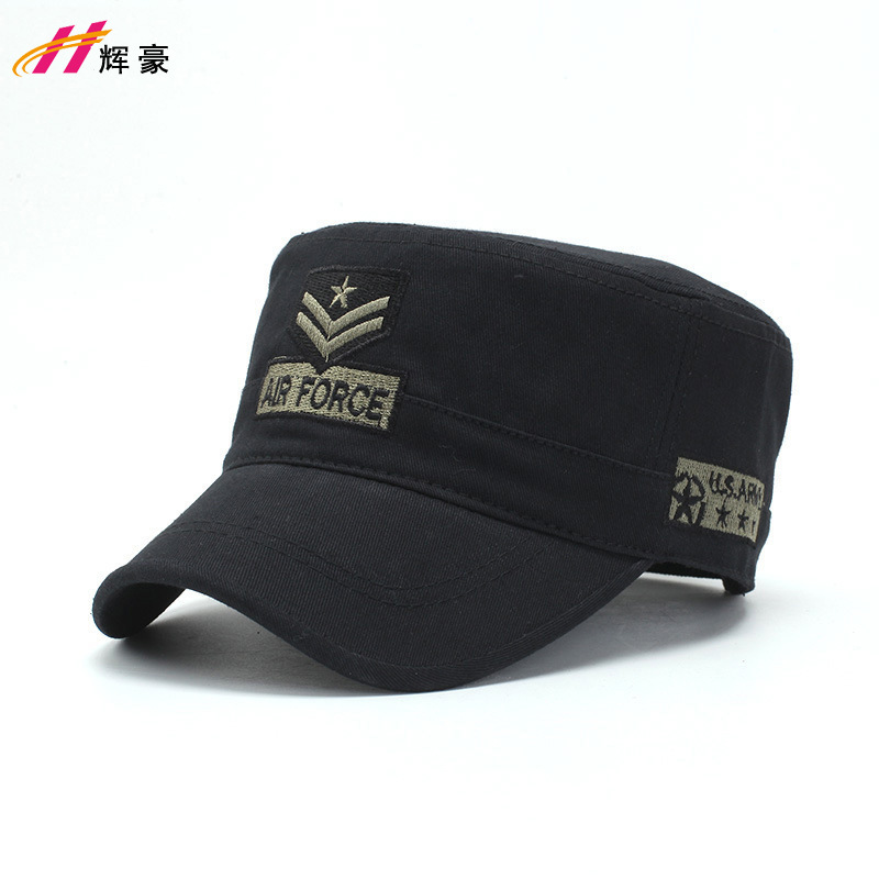 Military cap flat cap men's alphabet Korean version of the tide outdoor military cap comfortable and breathable all-match sunshade peaked cap custom