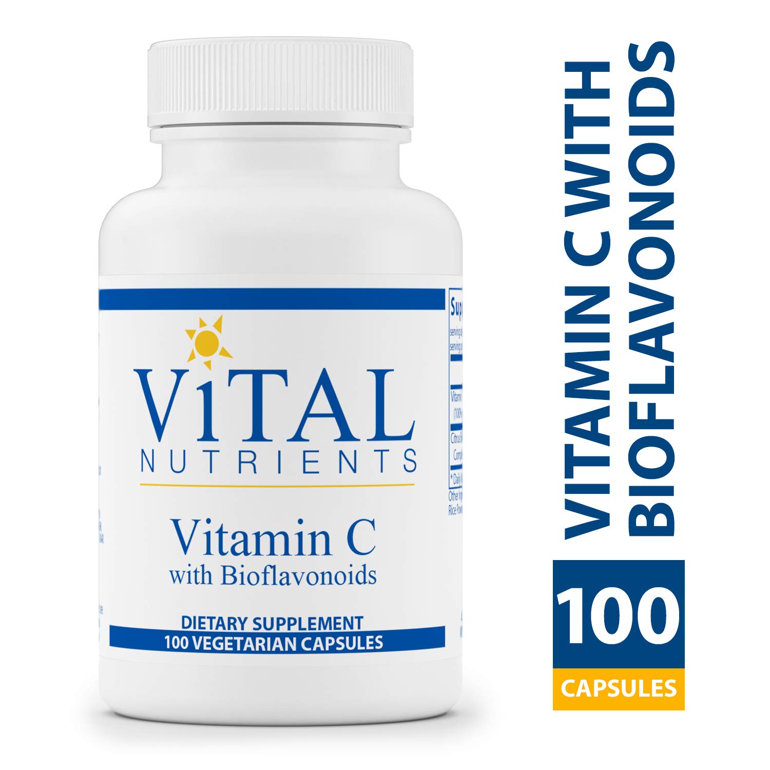Vital Vital C 500MG contains 250 MG bioflavonoids 100 grains