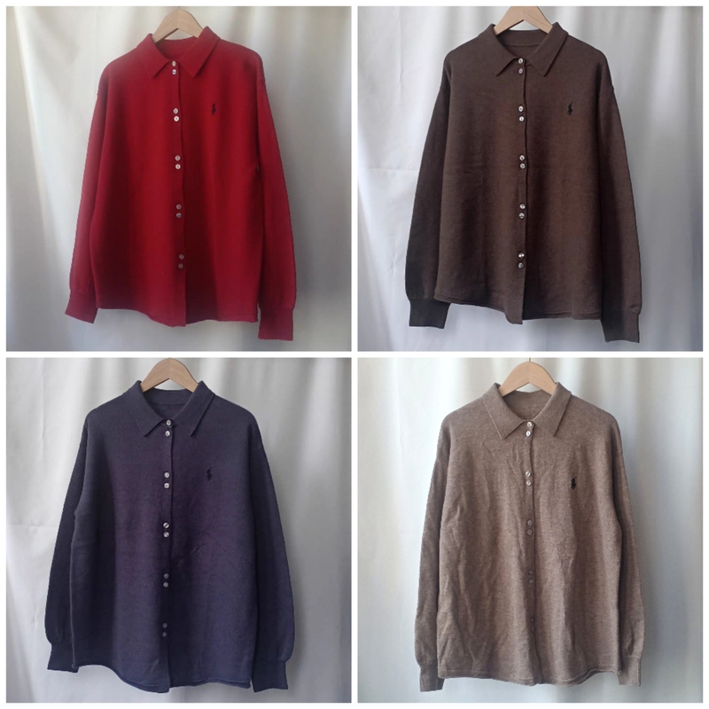Raf's Original 100% Merino Wool Loose Polo Collar Sweater Cardigan, Casual and Relaxed Raf's Original 100% Merino Wool Loose Polo Collar Sweater Cardigan, Casual and Relaxed