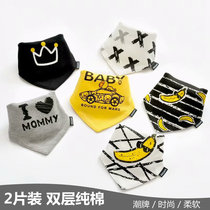 ins pure cotton baby triangle towel Men and women baby summer double saliva towel Toddler bib Korean version bib absorbent