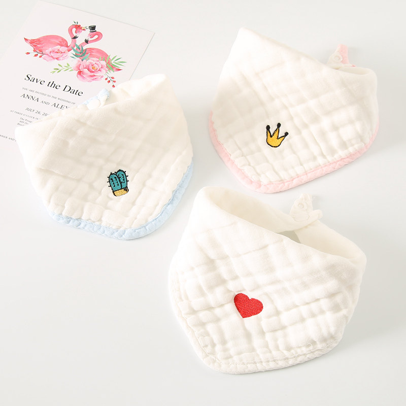 Newborn cotton gauze triangle towel Baby thickened autumn and winter bib Baby super soft scarf Anti-spit milk saliva towel