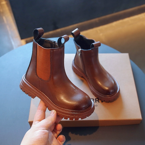 Martens, детские демисезонные утепленные туфли для мальчиков, короткие сапоги, ботинки