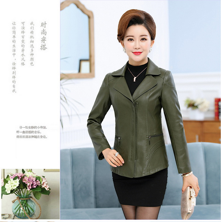 Áo ngắn trung niên mùa xuân và mùa thu da ngắn 30-40-50 tuổi 2018 làn sóng mới cho phụ nữ trung niên áo dài mùa xuân áo da dê