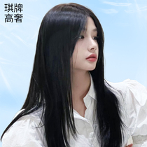 Qi brand wig for women with front and back needle black long straight real hair full head cover fashion natural simulation breathable lace